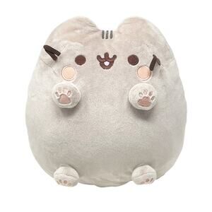 Pusheen Gray Cat Plush Toy Stuffed Animal 10 Inch Four Paws Pink Beans Excellent